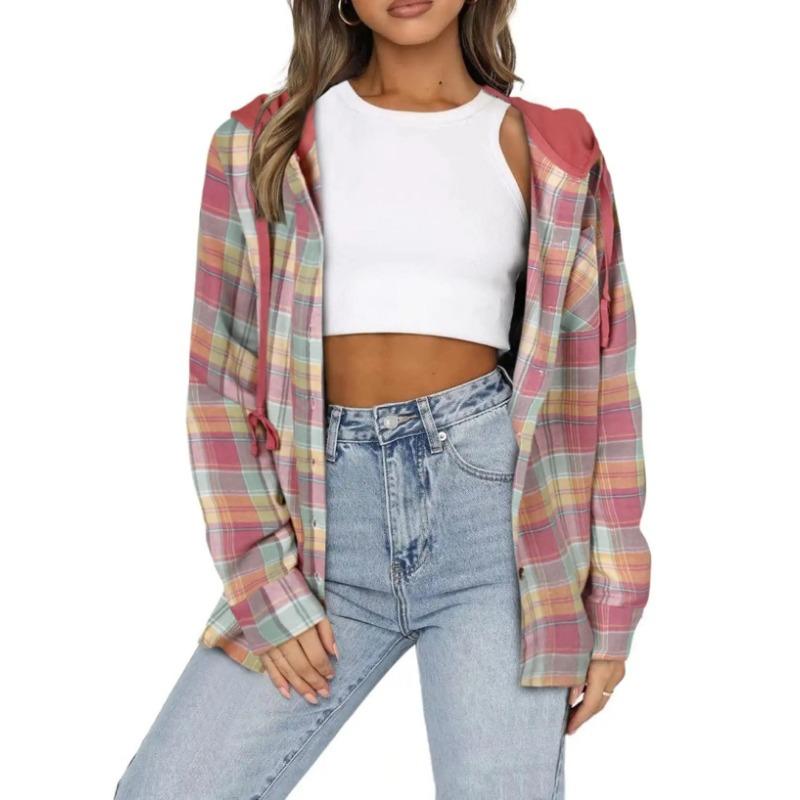 Women's Autumn and Winter Hoodie Breasted Casual Shirt Top