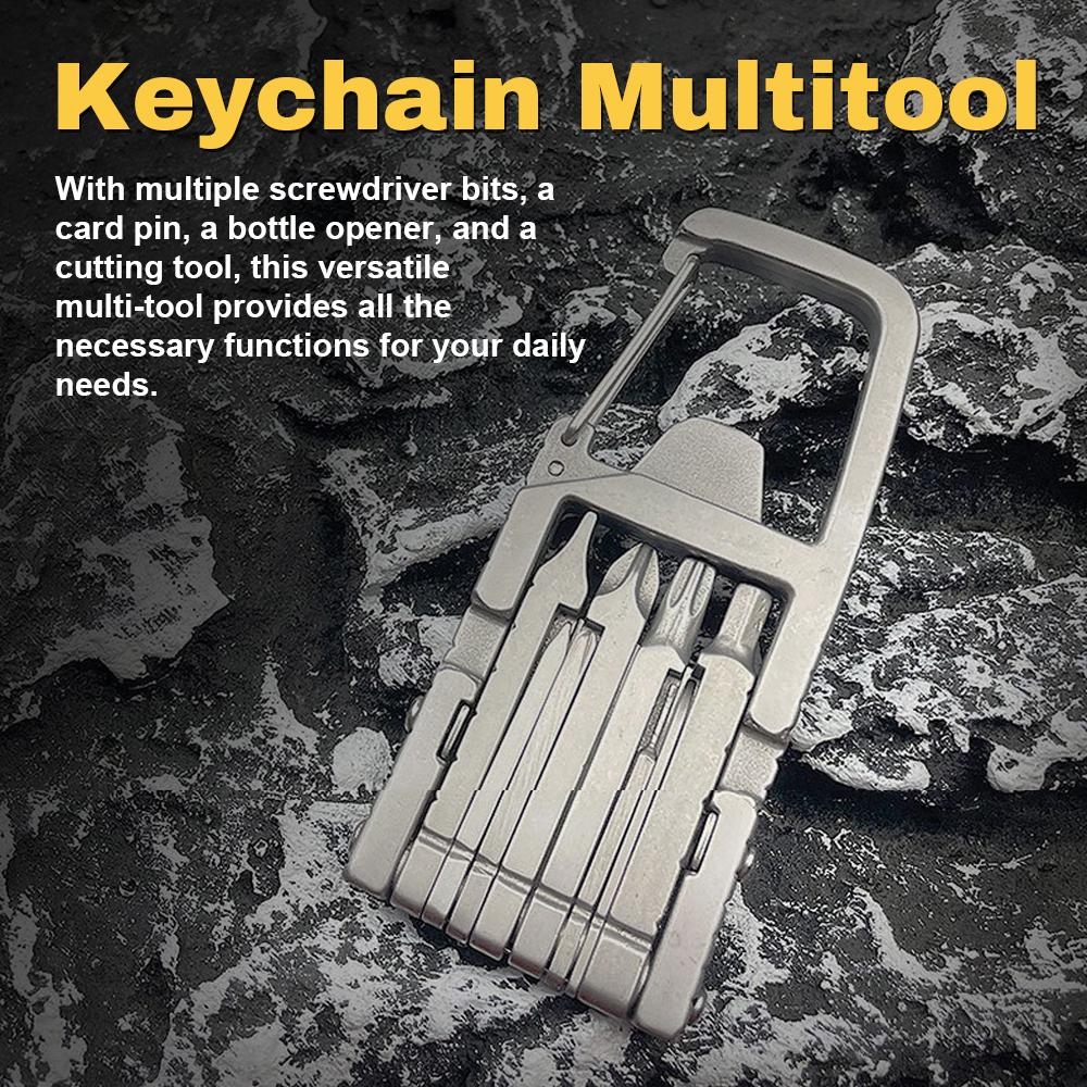 Keychain Multitool Screwdriver Bit Foldable Bike Repairs Tool Stainless Steel Bottle Opener Phone