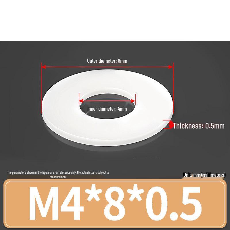Rondella Piana Isolante in Gomma Nylon Plastica Ultra-Sottile, M3-M24