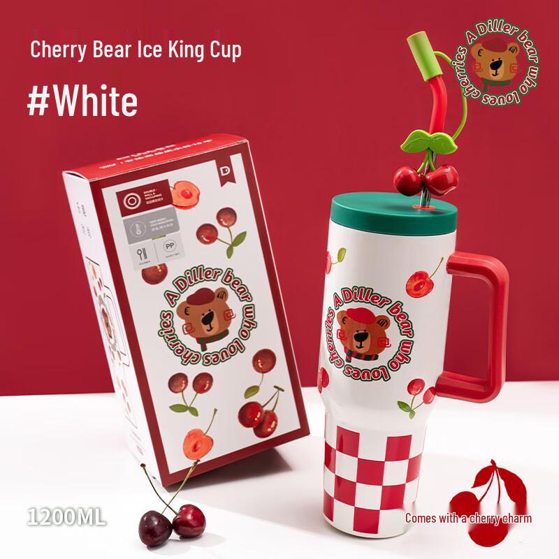 

Dilebei er Cherry Bear 1200ML Insulated Straw Tumbler