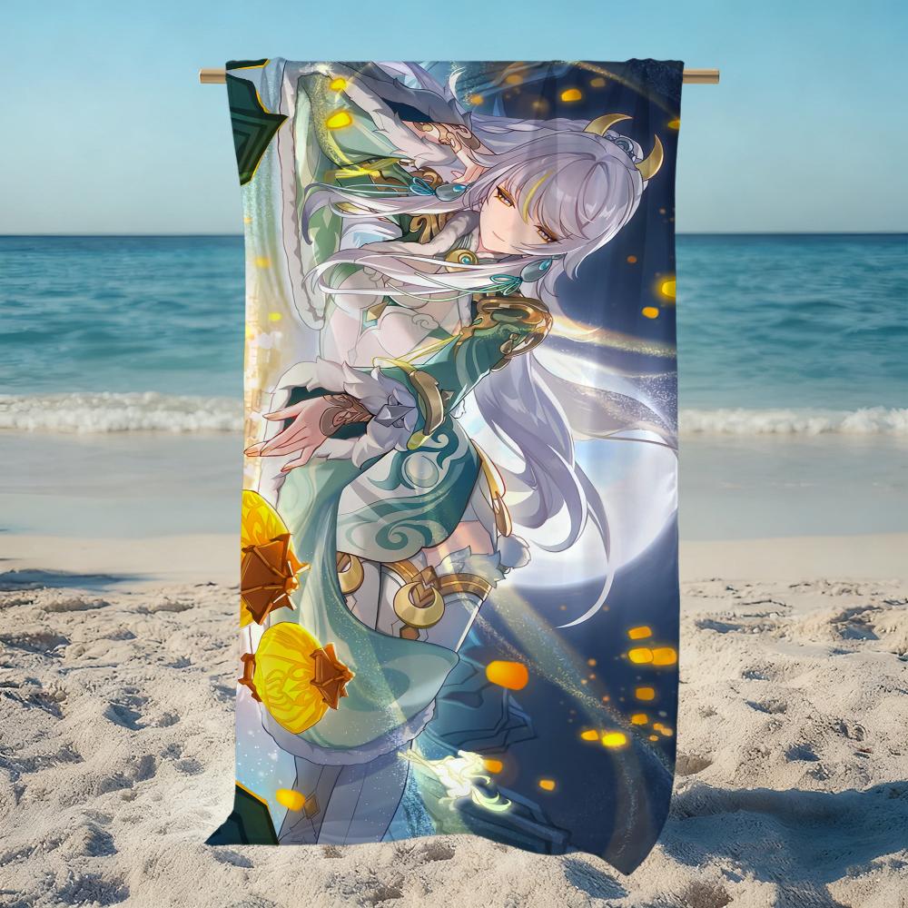 Genshin Impact Zibai Towel Beach Quick Dry Soft Pool Towels Gift for Travel Gym Shower Camping Sports