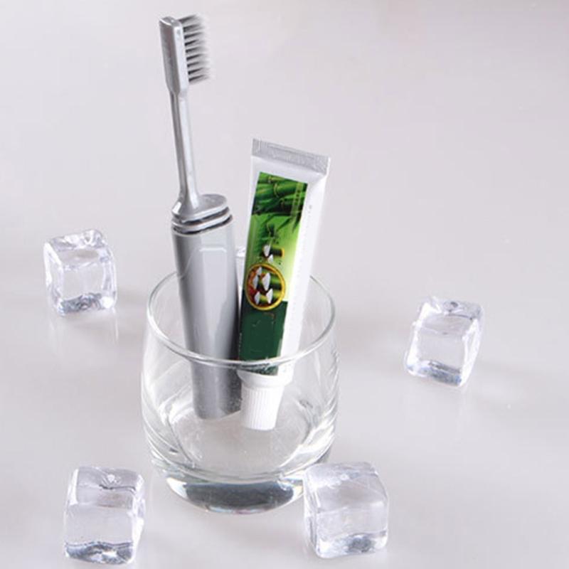 Foldable Travel Toothbrush,Portable Toothbrush Built in Cover,Folding Toothbrushes for Hiking,Camping,Traveling