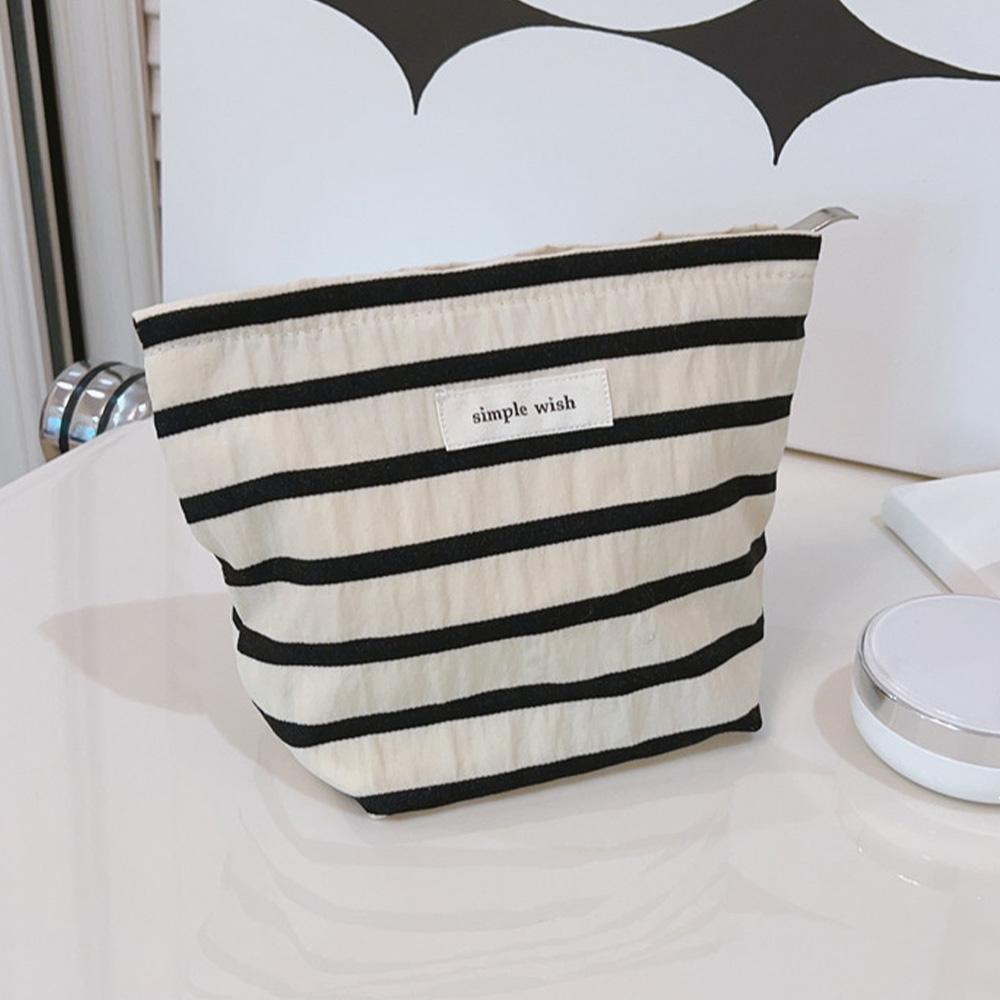 Makeup Bag Purse Zipper Cosmetic Pouch Large Travel Canvas Organizer Bag,Size: S