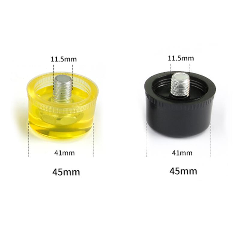1 Pair of Double Face Tap Rubber Hammer Head 25mm 30mm 35mm 40mm 45mm Yellow and Black Nylon Heads