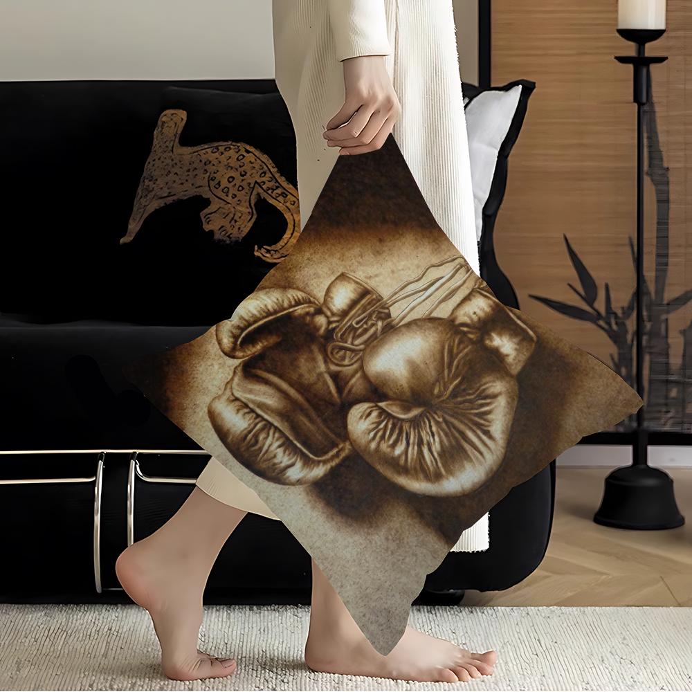 Retro Boxing Gloves Pillow Gift Home Office Decoration Bedroom Sofa Car Cushion Cover Case 45x45