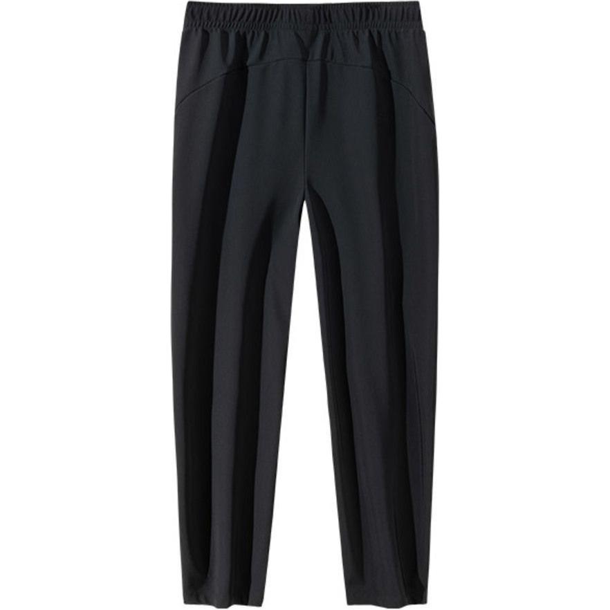 Anta Comfortable Casual Versatile Fleece Lined Thick Knitted Sports Pants Women Bottoms Black 162447331N-1