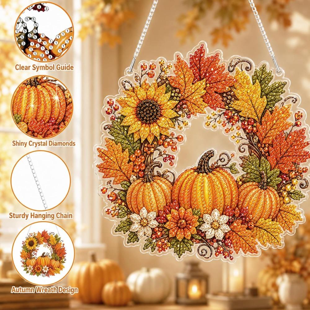 1 Set Acryl Halloween Diamantmalerei Hänge-Kits Kristall Diamantmalerei Schmuckstück Baumdekoration
