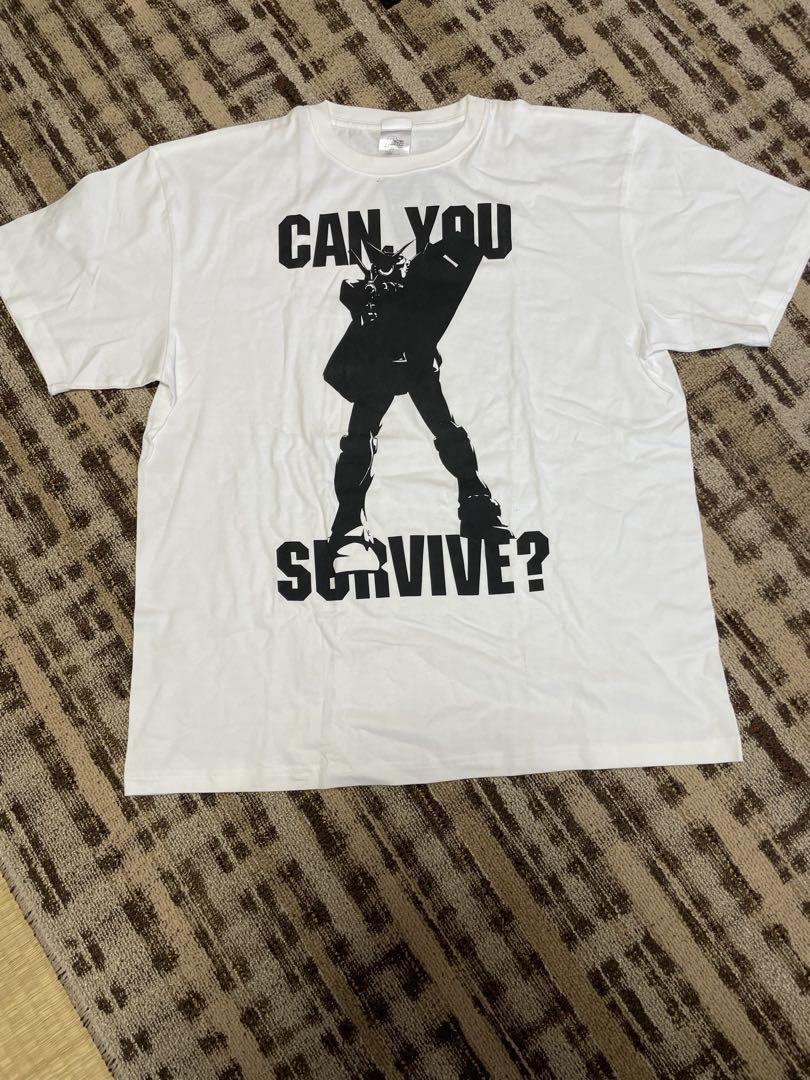 

[USED] Mobile Suit Gundam T-shirt White XL Can You Surviv LL