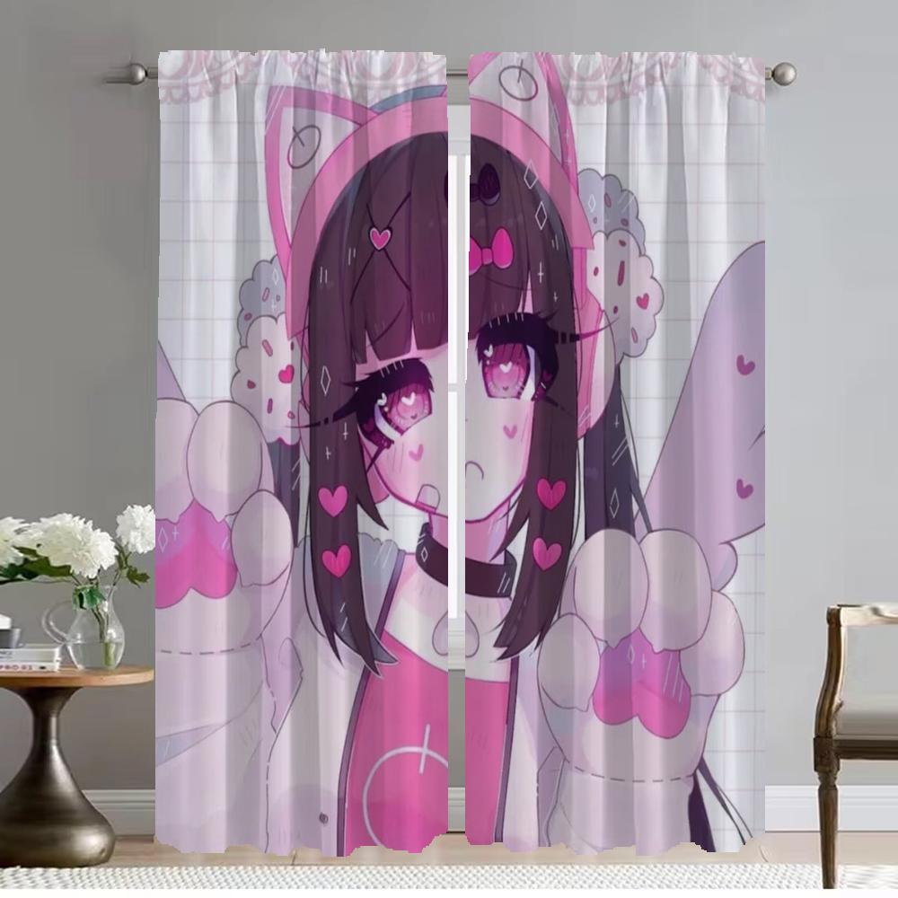 Home Interior Curtains Living Room Geoxor Moneko Curtain Tulle Bedroom Shades Partition Halloween Decoration Darkening For Made Of Polyester