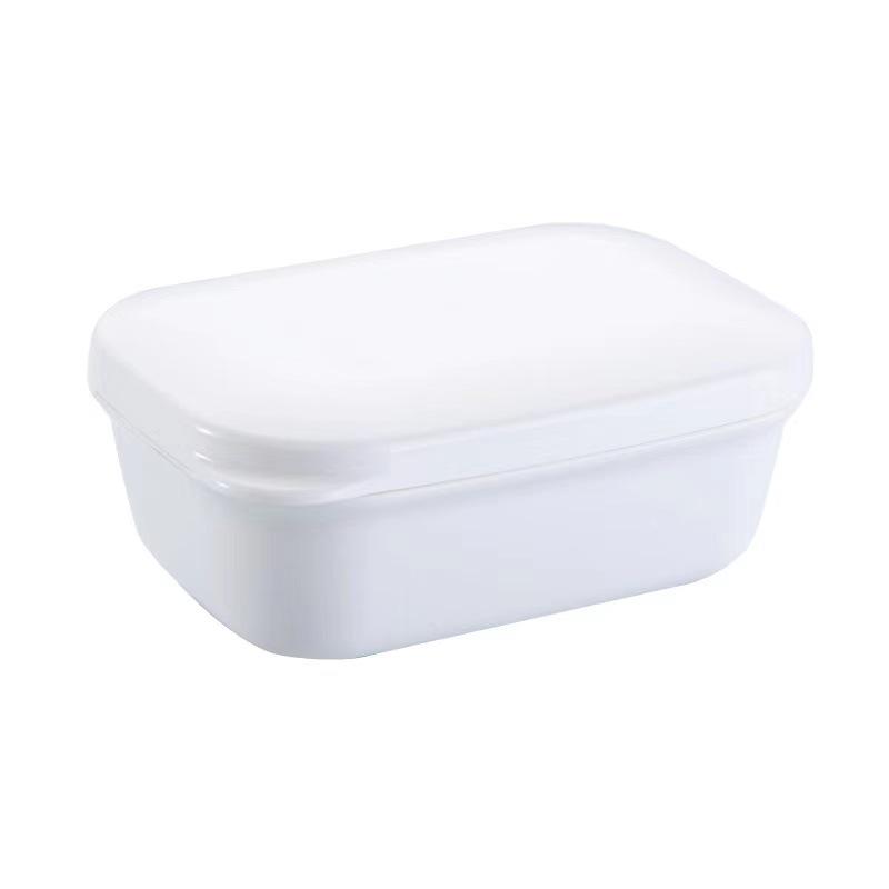 Double-Layer Leak-Proof Soap Dish with Lid - Portable Travel Soap Box for Bathroom Bagged белый