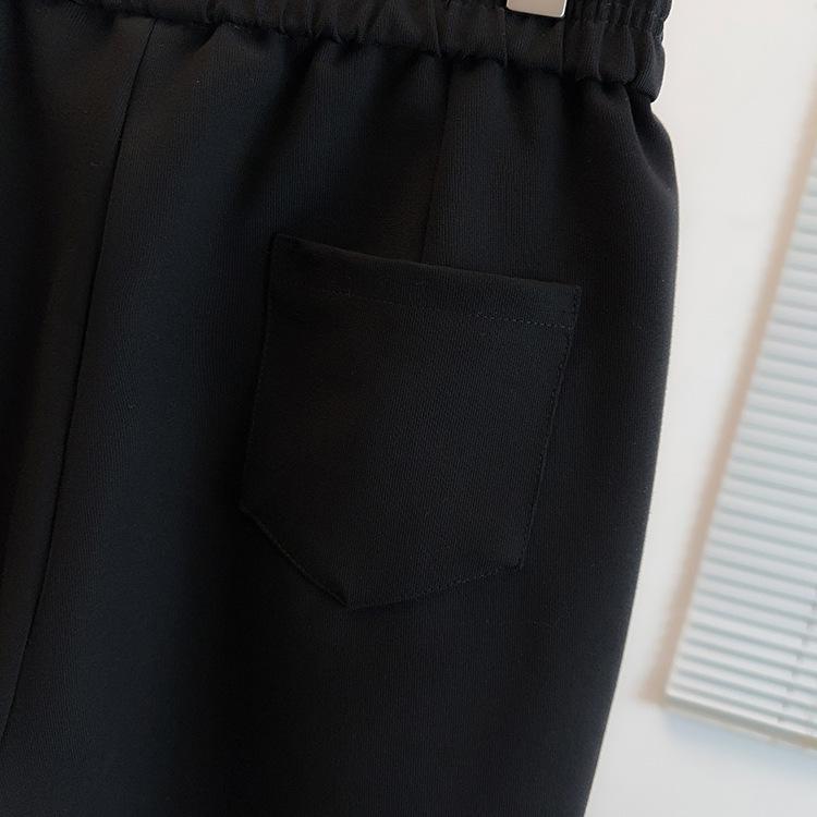 Pantalones Casuales Adelgazantes Negros de Primavera Temprana - Moda para Mujer Tallas Grandes 300 Jin MM