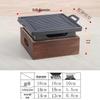 Rectangular Korean BBQ Grill with Wooden Stand