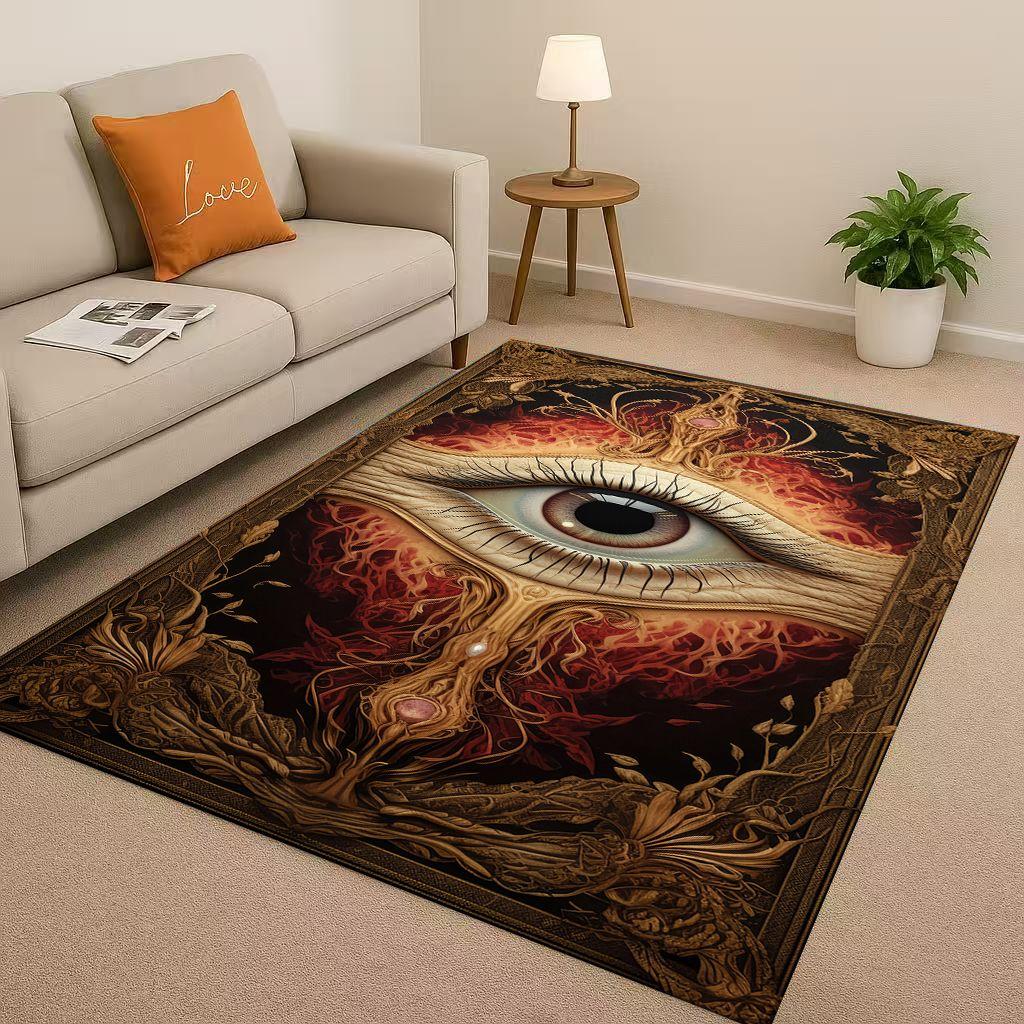 3D Freemasonry All Seeing Eye Symbol Evil Eye Living Room Non Slip Area Rug Carpet for Bedroom Playroom Sofa,Home Decor Doormat