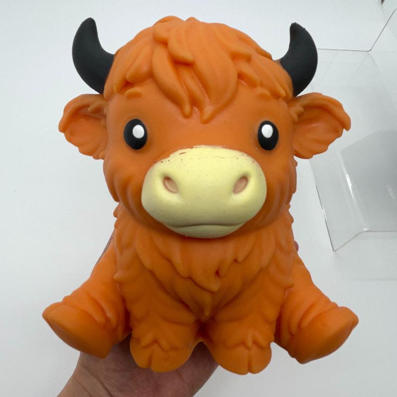 Jumbo Hooglandkoe Stressballen Squishies Fidget Speelgoed Knijpbal Fidget Speelgoed voor Volwassenen Langzaam Rijzend Stressverlichting Knijpspeelgoed