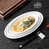 Jingzhou Pure White Ceramic Oval Fish Plates