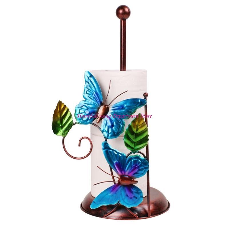 Standing Butterfly Iron Toilet Paper Holder Freestanding Iron Tissue Holder Stand with Butterfly Designs for Home Decors China Mainland