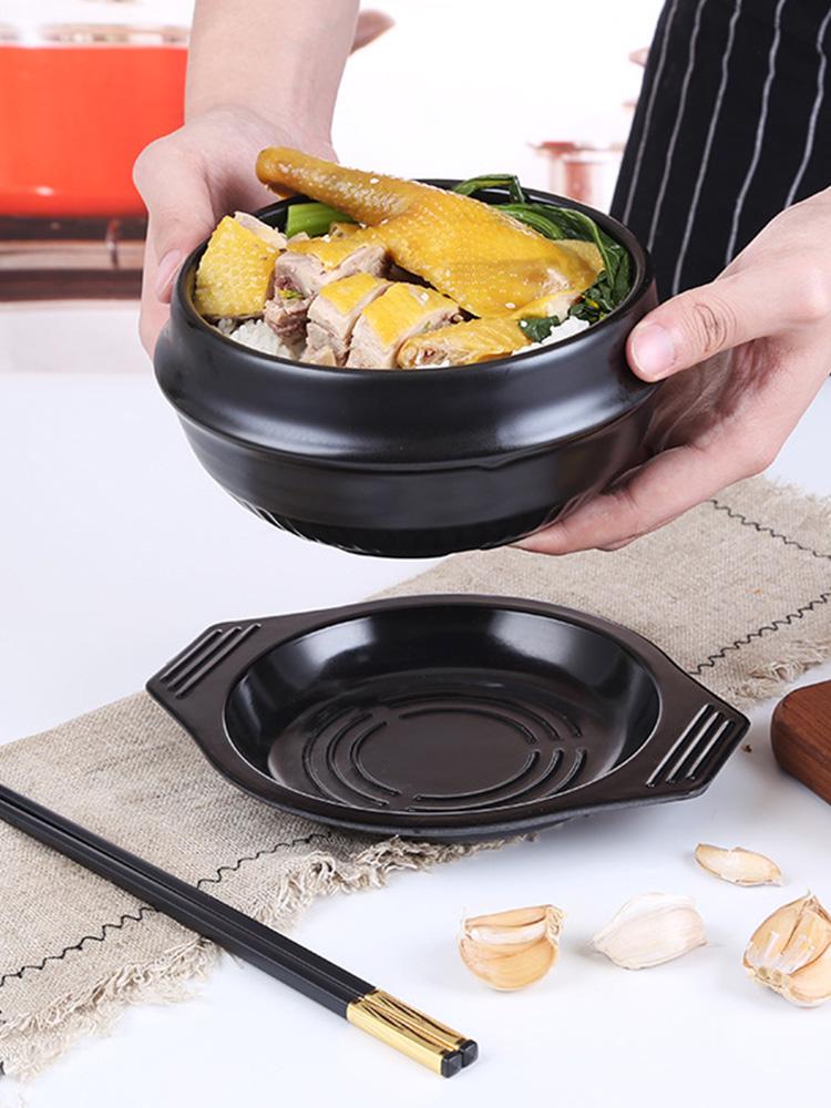 Korean Heat-Resistant Stone Bibimbap Pot - Small Clay Pot for Gas Cooking Soup, Rice, or Noodles.