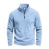 Mens Fleece Sweatshirt Winter Warm Loose Fit Casual Stand Collar Zip Up Top