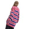 FILA Fleece Striped Round Neck Pullover Sweater Women sweater Pink F11U346401RPK