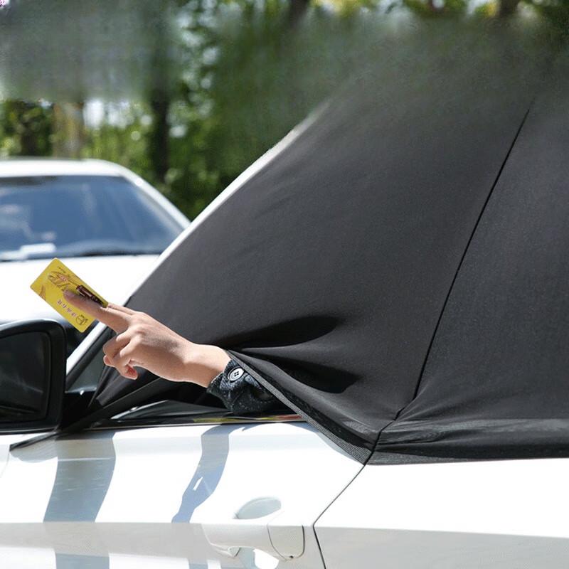 Miling Car Front Window Black Mesh Sunshade Universal Fit