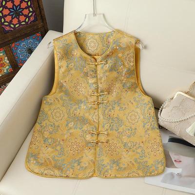 2026 New Chinese Style Jacquard Round Neck Vest - Tang Suit Outerwear