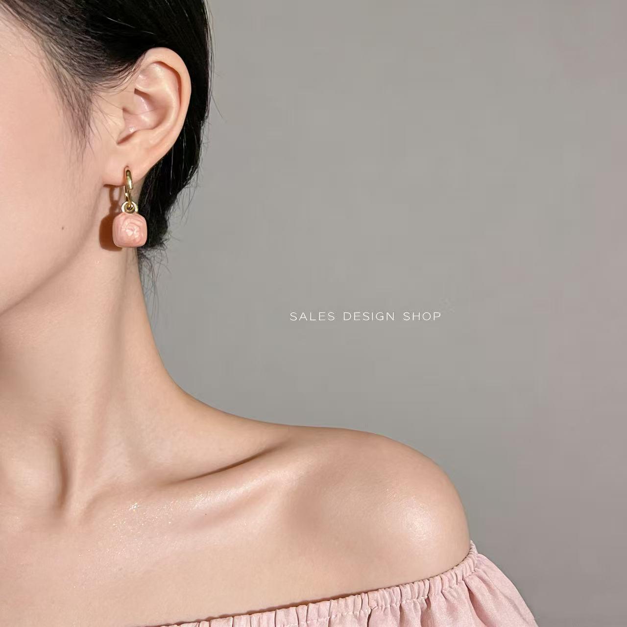 Весенние французские ретро эмалевые серьги с обеих сторон - Универсальные, простые и стильные