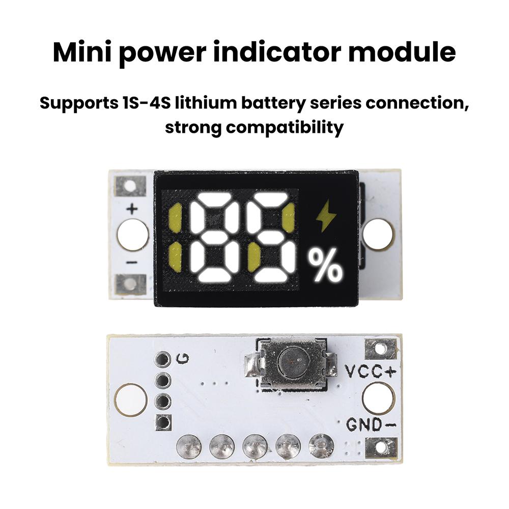 3-17V 1/2/3/4S Lithium Battery Power Meter Display Module Series Connected Battery Percentage Capacity Monitor Indicator Board