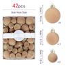 42-teiliges Beflocktes Weihnachtskugel-Schmuckset Weihnachtsbaum-Hängekugeln Dekorationen Party Haus Weihnachtsbaum Deko