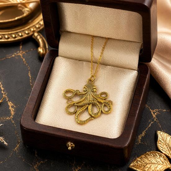 Vintage Oktopus Halskette Punk Oktopus Anhänger Halskette Retro Stilvolle Meereswesen Halskette Geschenk für Frauen