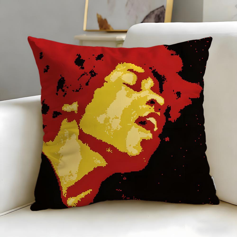 Klasický zpěvák Jimi Hendrix Povlak na polštář Měkký a snadno pratelný Povlak na polštář – Univerzální pro pohovku, postel, cestování a kancelář