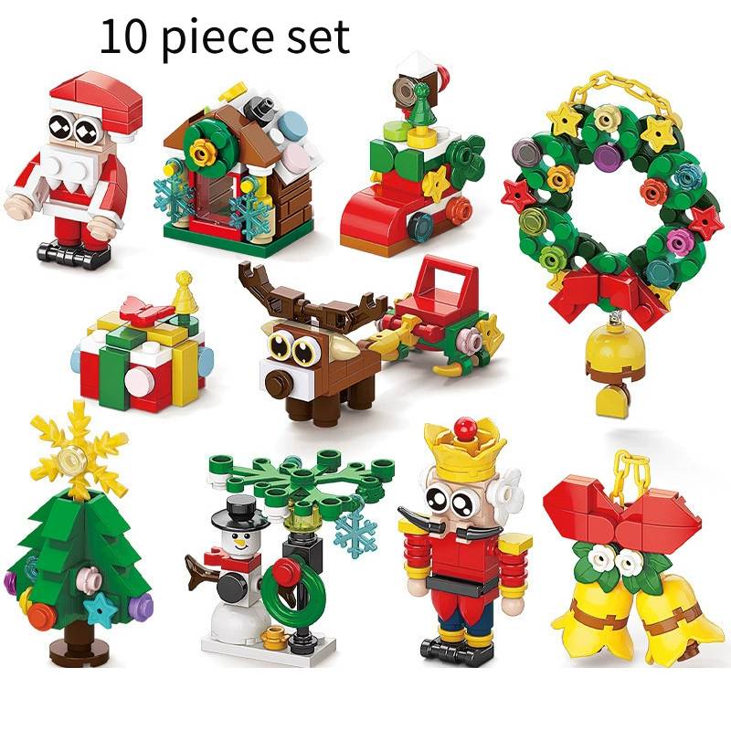 

Santa Claus Reindeer Christmas Series Building Blocks Puzzle Toys Gifts Children
