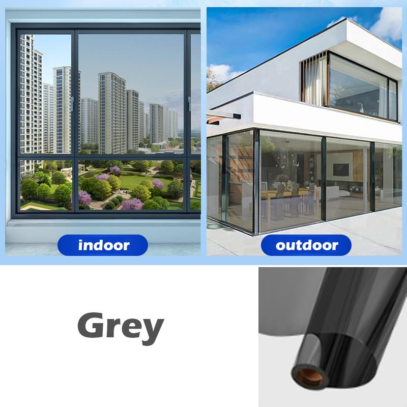 Sunscreen Waterproof Sunshade Privacy Glass Double sided Transparent Film Stickers Window Decoration Film Bedroom 40x100cm серый