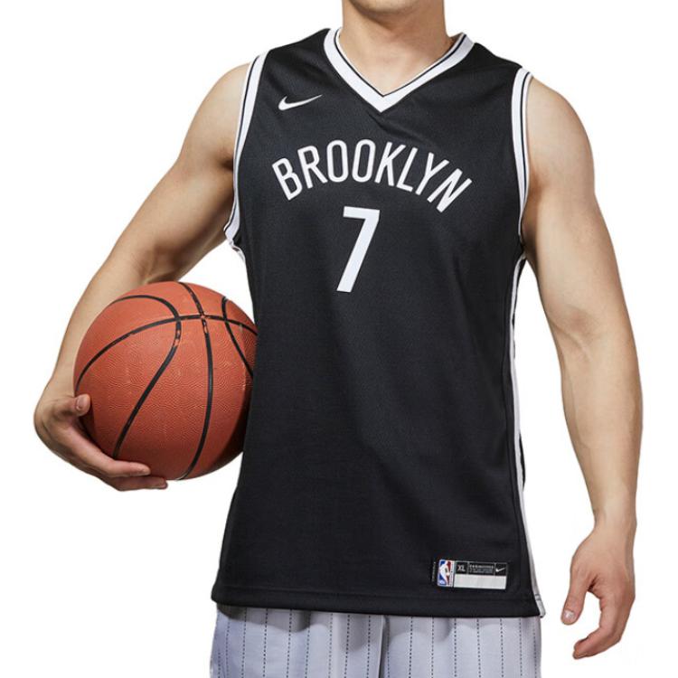 Nike Casual Sports Suit Brooklyn Nets Durant 7 Printed V-Neck Competition Training Outdoor Trendy Vest Kids Tops Black 3Z2B7BZ2P-NYNKD