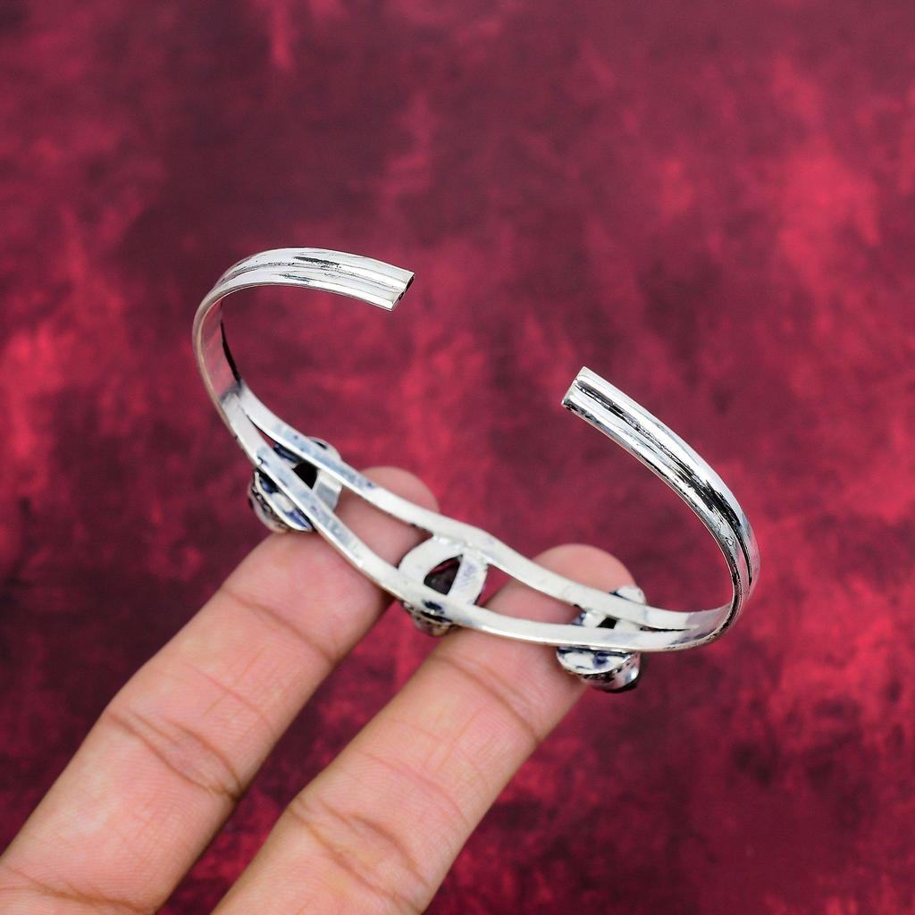 Rough Smoky Topaz Gemstone Jewelry, 925 Sterling Silver Bracelet, Handmade Beautiful Adjustable Bracelet Jewelry For Women