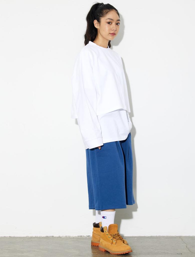 PHILIPPAKER Bermuda Giant One-Pleat Sweatshirt Crotch-Length Pants Slate