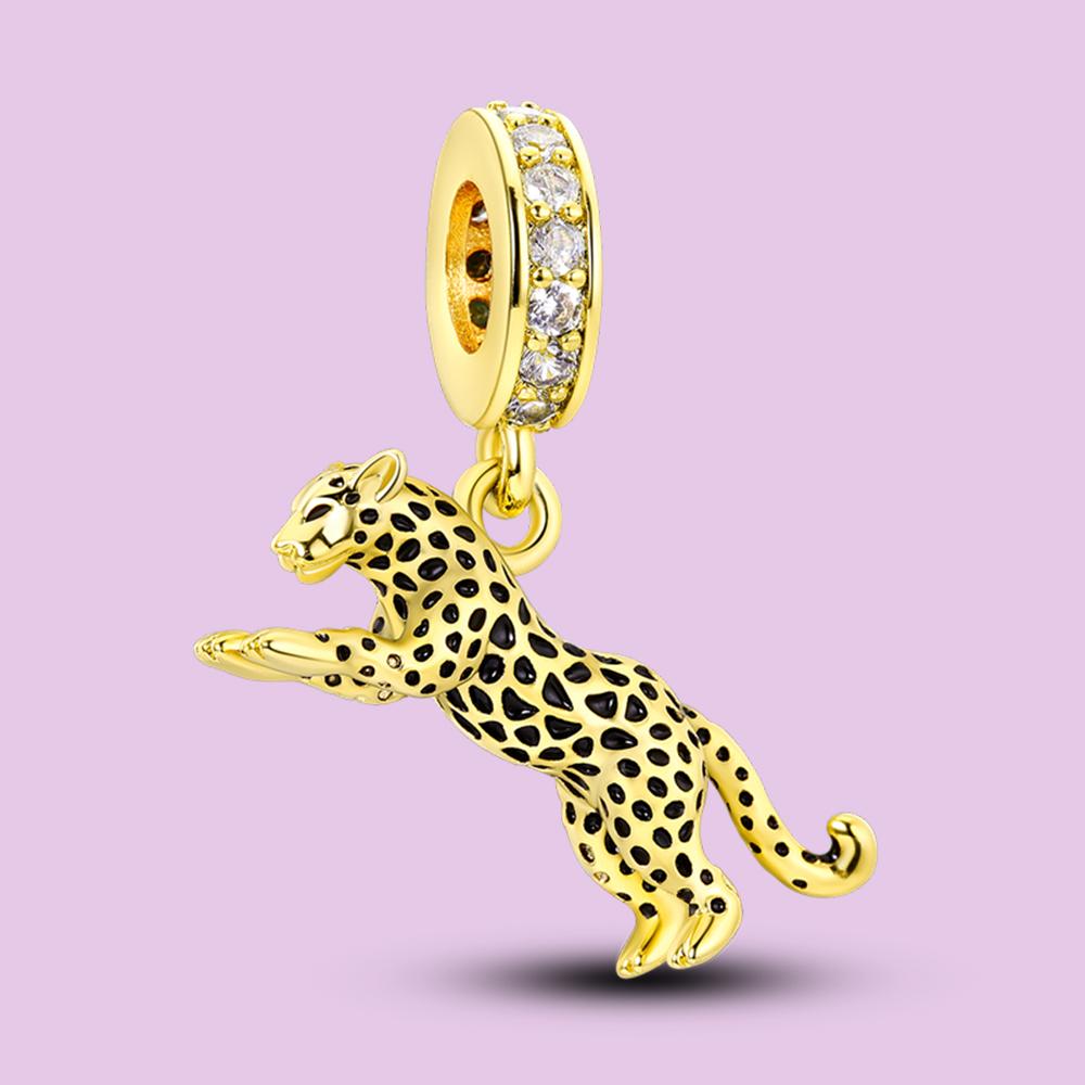 Pendant Charm Bead Copper Leopard Pendant Beads Fit Original Bracelet For Jewelry Making Valentine'S Day Gift