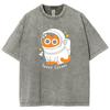 Astronauts Printed Women's T-shirt Fashion Extra Large Top Street Comfortable Clothing Retro Loose Versatile Washed T-shirt
