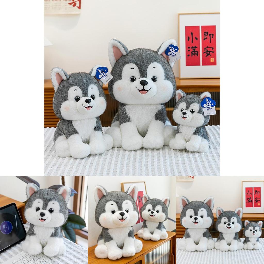 Plush Husky Dog Toy With Short Pile Fabric For Kids And Collectors