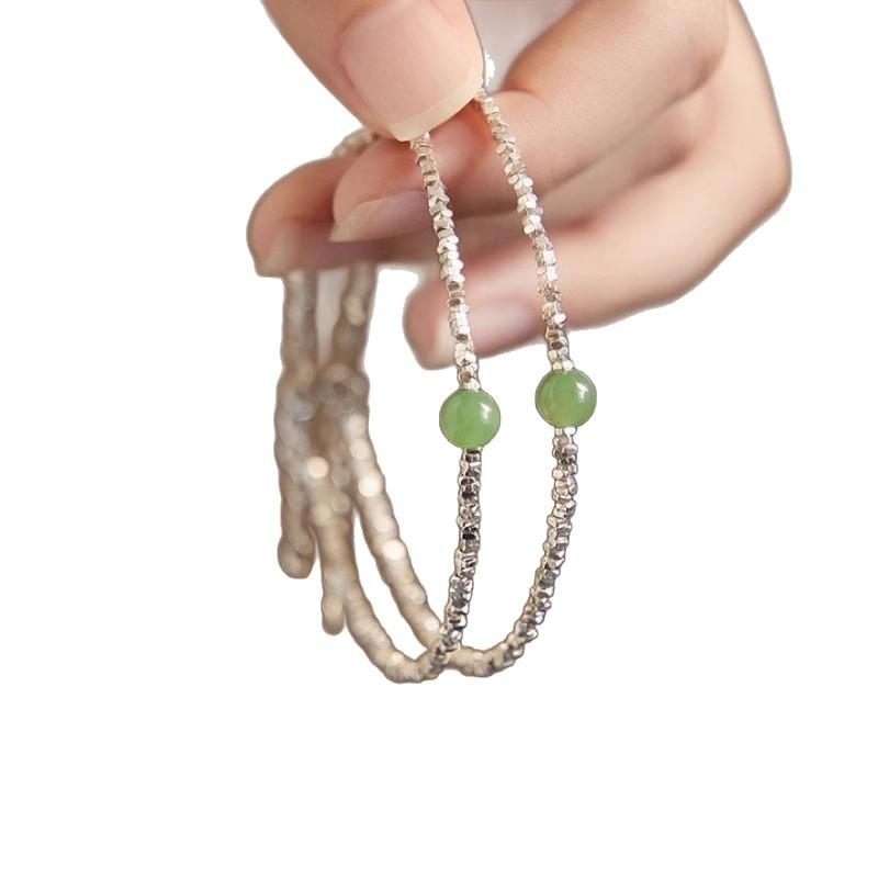 Small pieces of silver S9Pure silver bracelet for women, natural Hetian jade bracelet, women's jewelry, live stream on Xiaohongshu