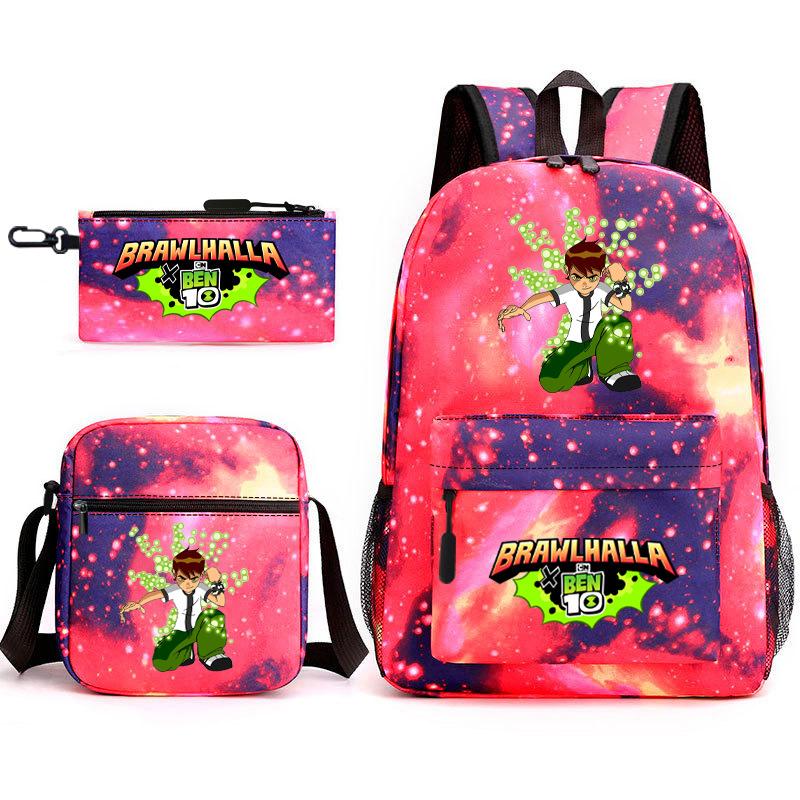 New Hacker Junior Starry Sky School Bag Three-piece Set 10 Heat Transfer Personalized Backpack Leisure Bag