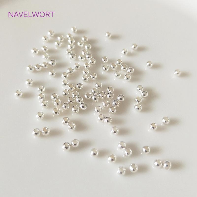 18K Gold Plated 2mm-6mm Round Spacer Beads For Bracelet Making,Beads Separators,Brass Beads For Jewelry Making,DIY Accessories