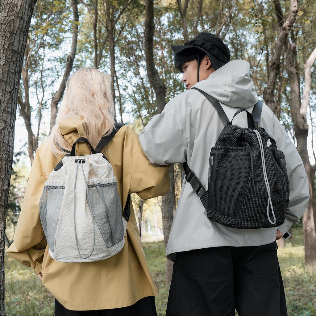 Sports Bundle Drawstring Backpack Women'S Trendy Brand Light Hiking Bag Women'S Niche Design Outdoor Backpack