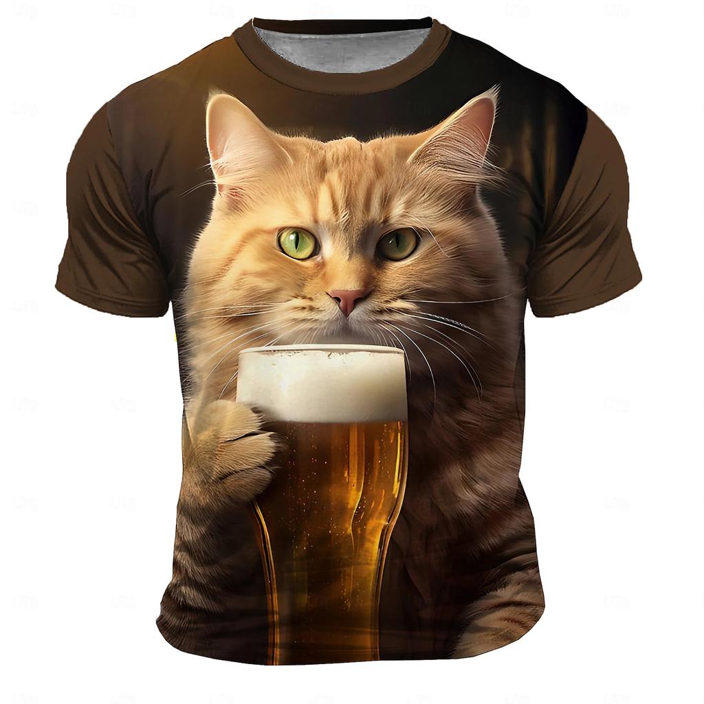 Size XXS-6XL Men's Summer Outdoor T-shirt Short Sleeve Pattern Cartoon Animal Printing Large Oversize Men's T-shirt Casual Tops