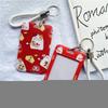 1Pc Macaron Bus ID Card Protective Cover Cases Student Meat Keyring Card Campus Access Door Credit Card Holder Bag Set Key Chain