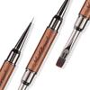 Sandalwood Dual-Ended Nail Art Brush: Multifunctional Gel Builder & Liner Tool for Nail Salons - Square/Round Tips