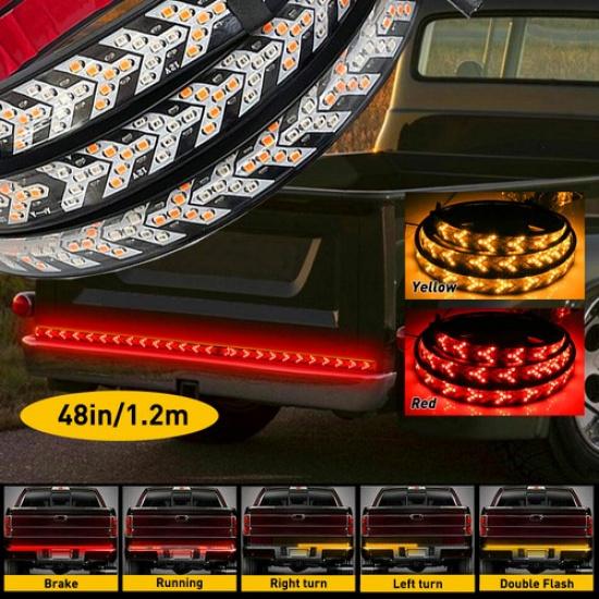

48 Truck Tailgate LED Bar Light Sequential Signal Brake Flash Stop Tail Strip