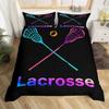 Lacrose Soft durable Quality Duvet Cover Ful Quen Lacrose Field Winter Bal Sports Games Beding Set Modern Athletic Competion Warm Comforter Cover