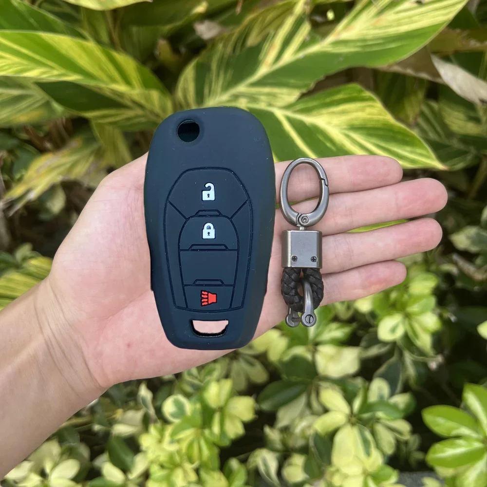 For Chevrolet Cruze Avo Trailblazer Onix Tracker 3 Buttons Folding Remote Keychain Accessories Silicone Car Key Fob Case Cover