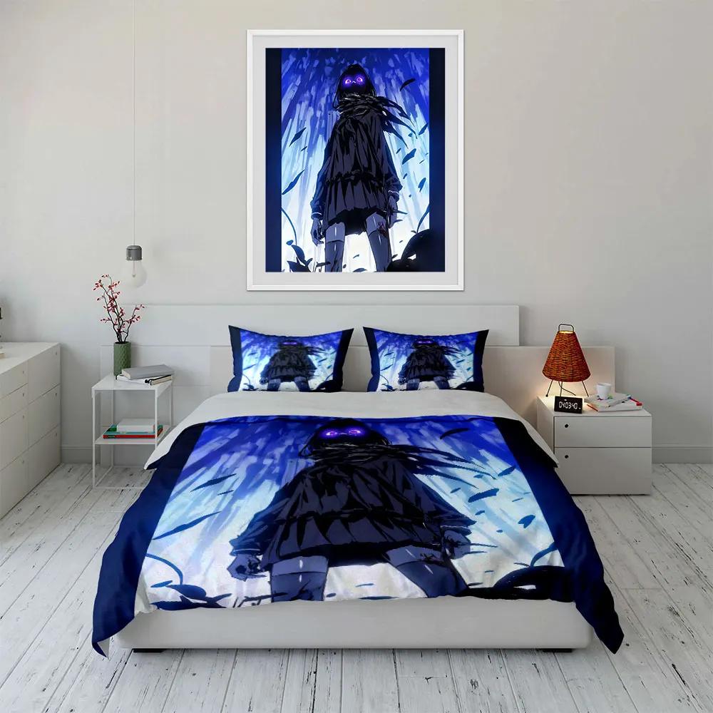 """Anime-inspiriertes dreiteiliges Dekorationsset"" Weiches, bequemes Bettwäsche-Set mit Bettbezug, inklusive 1*Bettbezug & 2*Kissenbezügen Geschenk"