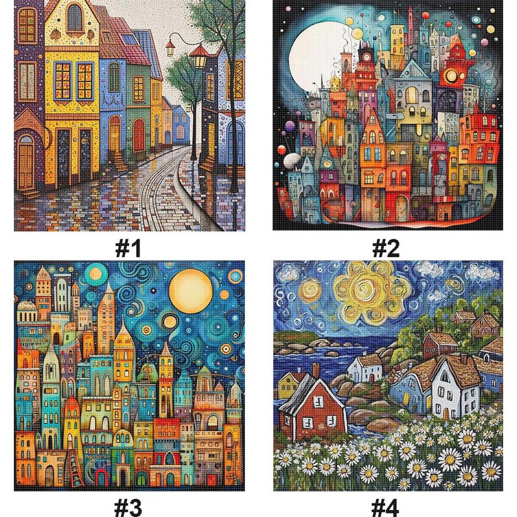 Full Embroidery cotton Thread 14CT Printed House Cross Stitch Kit Art
